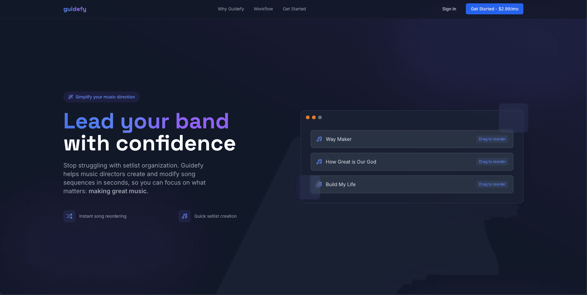 Guidefy - Music Director tool for band management and song coordination