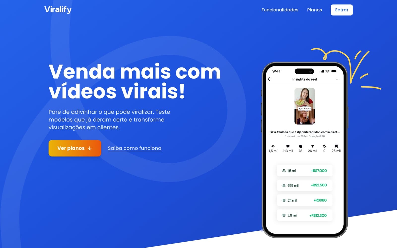The Viralify home page